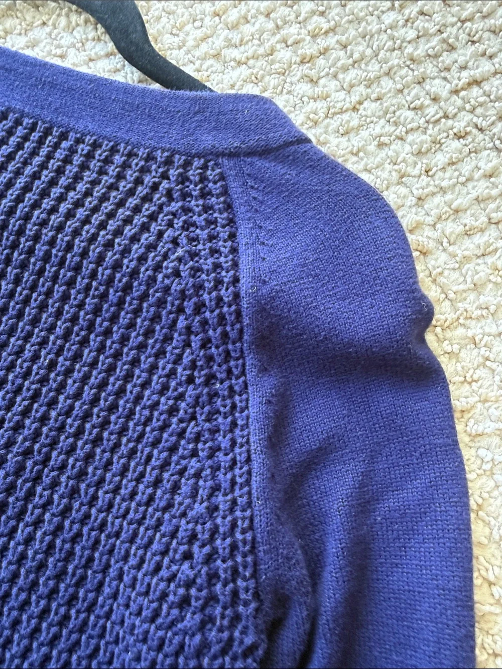J. Crew Navy Textured Knit Raglan Sweater - Women's size XS